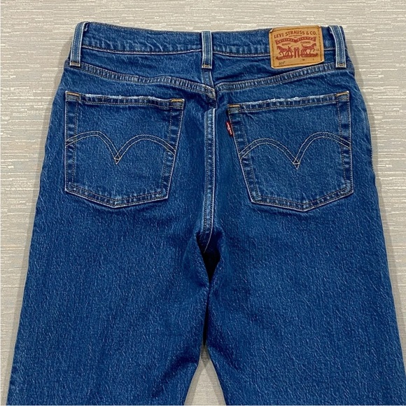 NORDSTROM LEVI’S 501 PREMIUM SKINNY JEANS SIZE 30X28 DARK WASH NWT - Picture 4 of 7